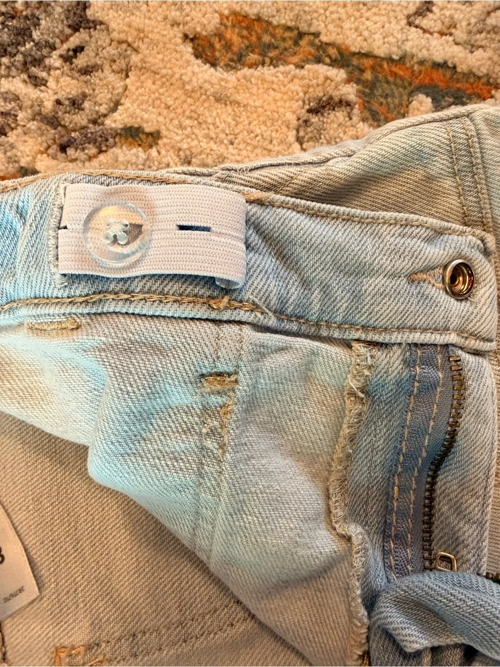 Girls Flare Light Blue Jeans with Floral Design